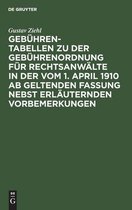 Gebuhren-Tabellen Zu Der Gebuhrenordnung Fur Rechtsanwalte in Der Vom 1. April 1910 AB Geltenden Fassung Nebst Erlauternden Vorbemerkungen