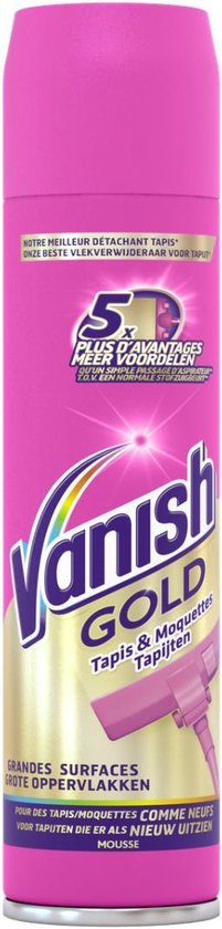 Vanish - Gold - Mousse nettoyante pour tapis - Mousse Powerspray - 4 x 650  ML 