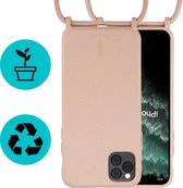 Biologisch afbreekbare smartphone hoesje met draagkoord Apple iPhone 11 Pro Roze - Duurzame cover