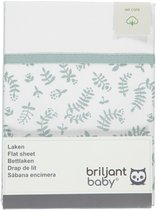 Briljant Baby - Ledikantlaken - Botanical Organic - Stonegreen - 100 x 150 cm - 100% organisch katoen