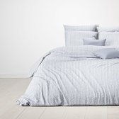 Mistral Home - Dekbedovertrek - 100% katoen - 200x200+2x65x65 cm - Met flessenhals - V-Line - Blauw, Grijs