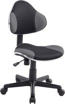 Bureaustoel - Bureaustoelen voor volwassenen - Design - In hoogte verstelbaar - Stof - Zwart/Grijs - 45x43x125 cm