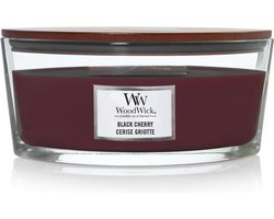 WoodWick Heartwick Flame Ellipse Geurkaars - Black Cherry - 50 branduren