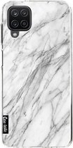 Casetastic Samsung Galaxy A12 (2021) Hoesje - Softcover Hoesje met Design - Marble Contrast Print