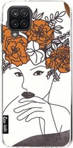 Casetastic Samsung Galaxy A12 (2021) Hoesje - Softcover Hoesje met Design - Flower Girl Lines Print