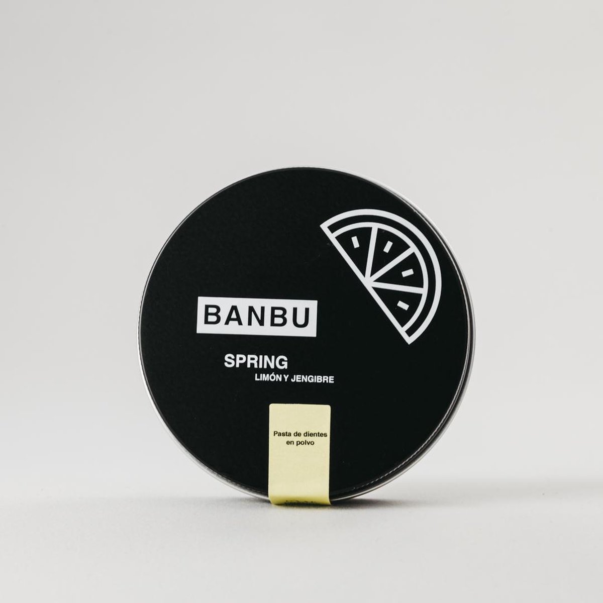 Banbu Tandpasta poeder Spring - Lemon/gember smaak - blikvorm - zero waste