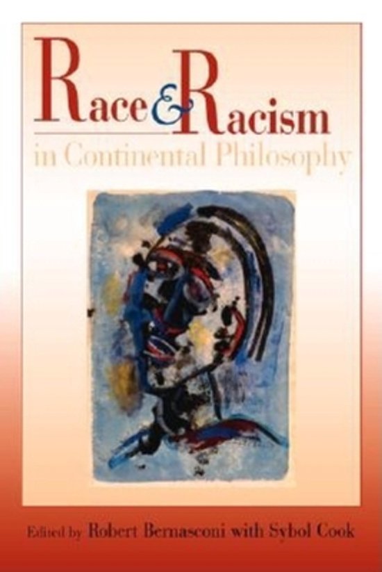 Boekomslag 'Race & Racisme in Continentale Filosofie', met een abstracte afbeelding van een gezicht.