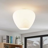 Lindby - plafondlamp - 1licht - glas, metaal - H: 33.5 cm - E27 - wit, chroom