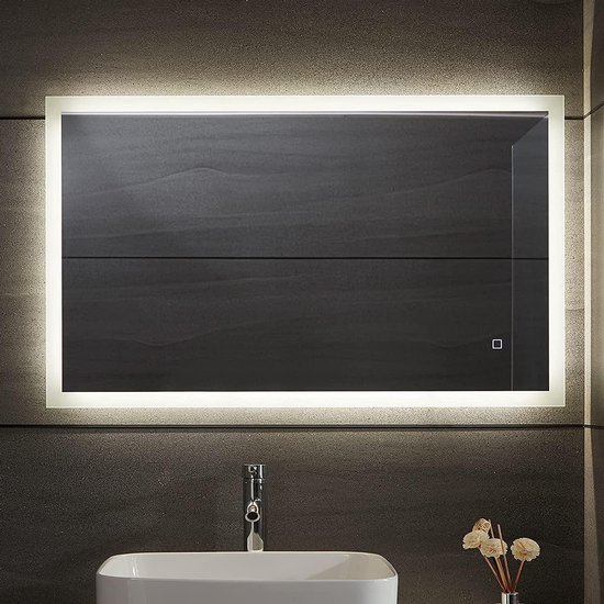 LED Badkamer spiegel 80x60 cm, horizontaal of plaatsen, dimbaar | bol.com