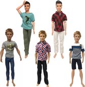 Poppenkleertjes - Geschikt voor Ken van Barbie - Set van 5 outfits - Kleding voor modepoppen