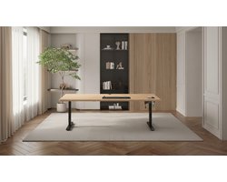 Elektrisch Zit-Sta Bureau 160x80 cm – Casa Velluto Elevare ProDesk XL – In Hoogte Verstelbaar Bureau met USB-aansluiting, Kabelgoot en Ergonomische Sta-Zittafel – Thuiswerk, Kantoor & Gaming – Beige Modern