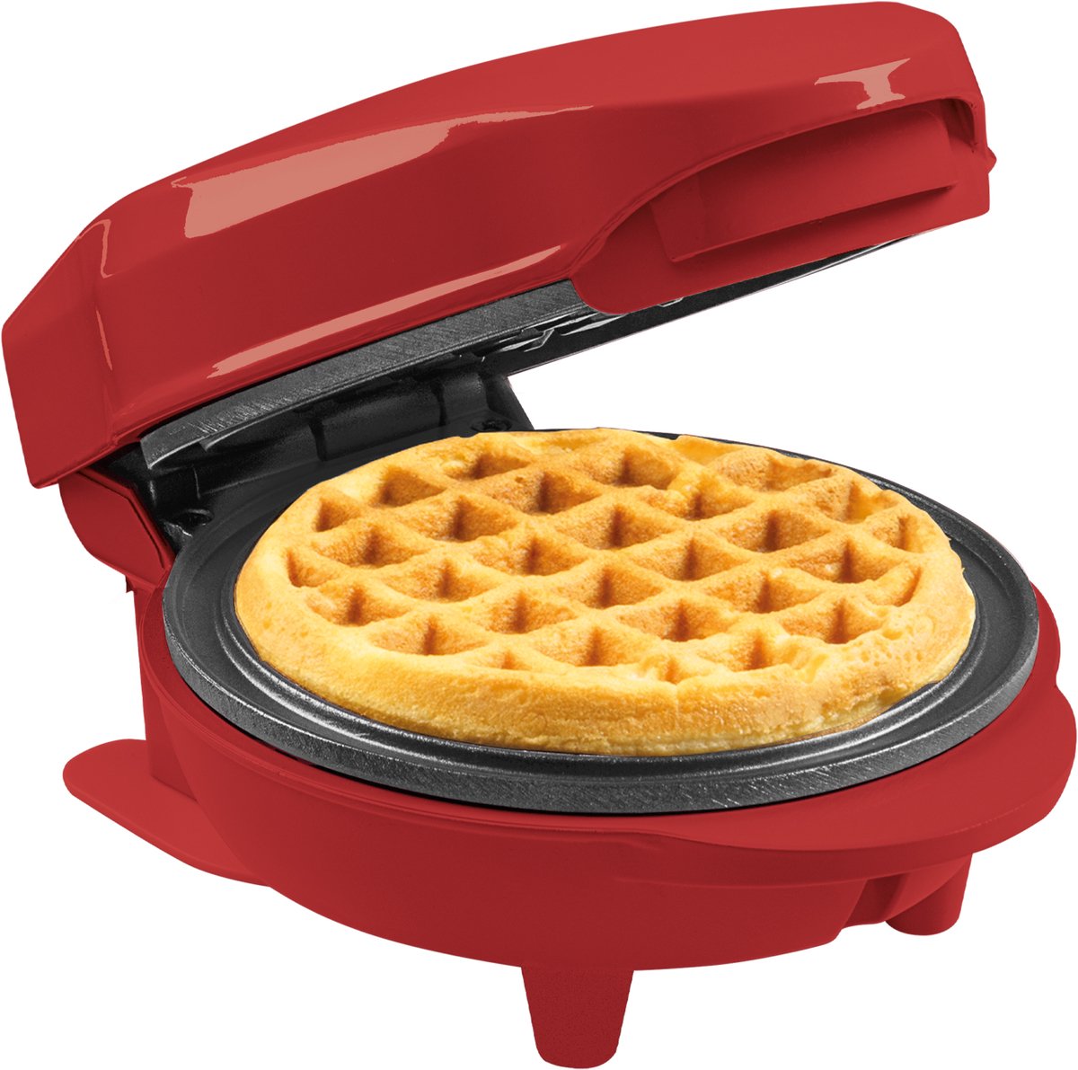 Bestron Wafelijzer - AMW500XMR - 550W - Mini wafel - Anti aanbaklaag - Mat Rood