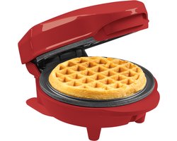 Bestron Wafelijzer - AMW500XMR - 550W - Mini wafel - Anti aanbaklaag - Mat Rood - Kersteditie- 5 jaar garantie