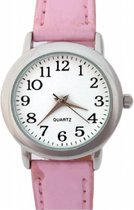 Horloge- Zacht Roze- 27 mm- Ster- Leder bandje- Tijdloos- Dames- Kinder- Quartz