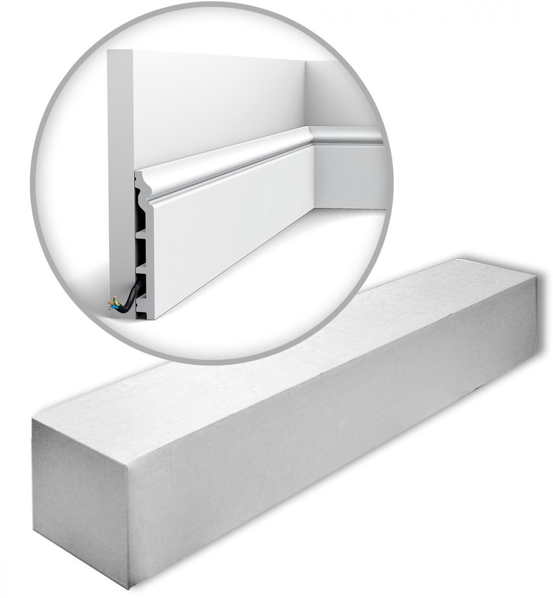 Orac Decor SX118-RAL9003-box LUXXUS CONTOUR 1 doos 14 stukken Plint 28 m