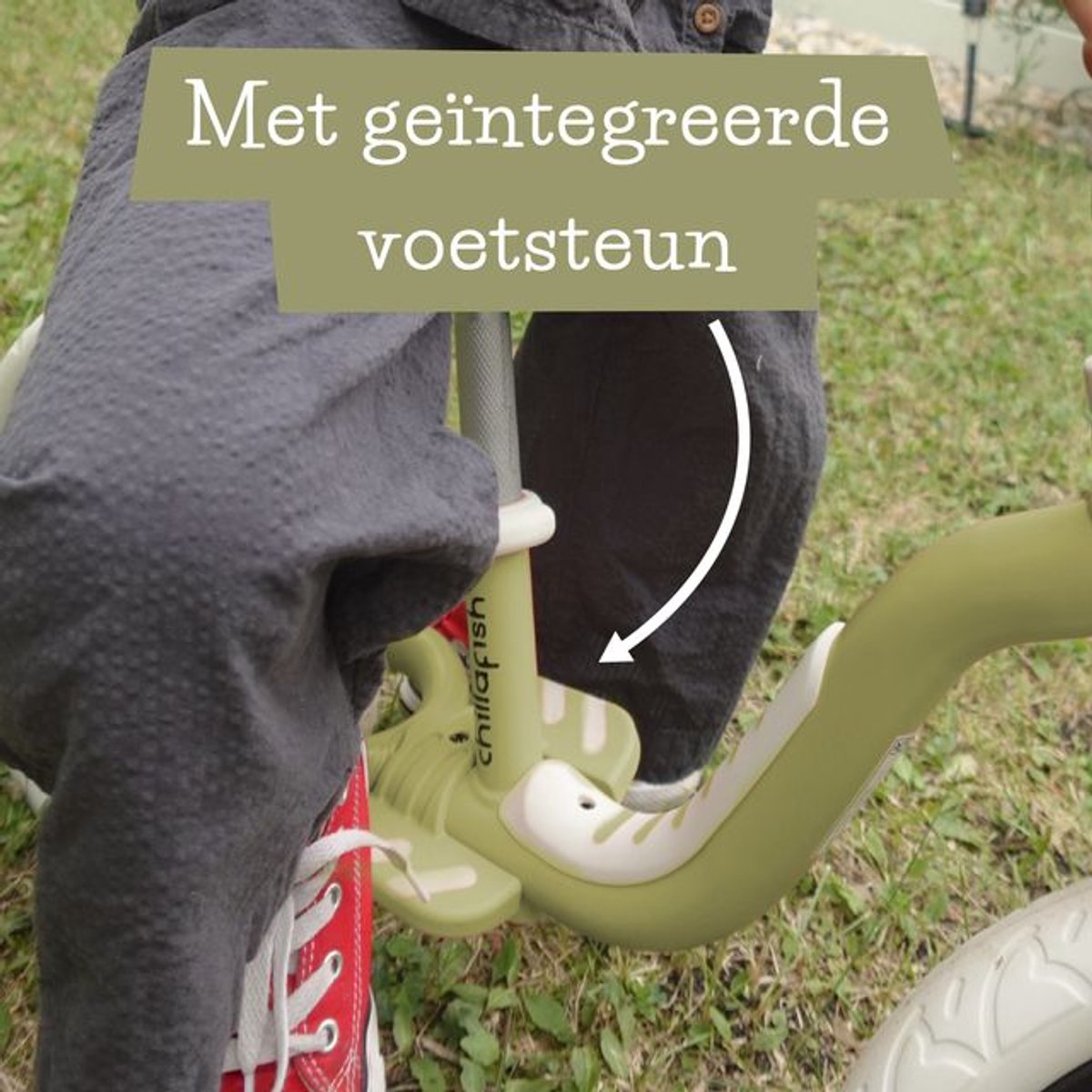 Chillafish Loopfiets 2 jaar - Lichtgewicht met verstelbaar zadel en stuur - Groen - Loopfiets voor jongens en meisjes tot 5 jaar met voetsteun, handvat om te dragen en 12" anti lek banden - Model Charlie Lux — afbeelding 10