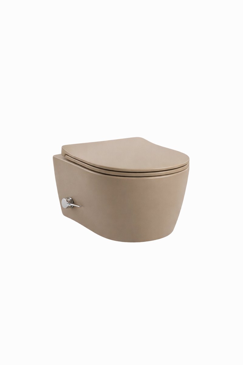 Bidet Hangtoilet mat Kaki rond Tornado/rimless | Kayvit