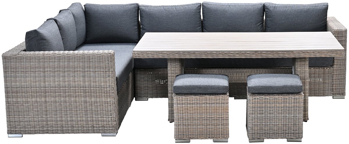 Garden Impressions Tennessee lounge dining set links 5-delig vintage willow - texfiber