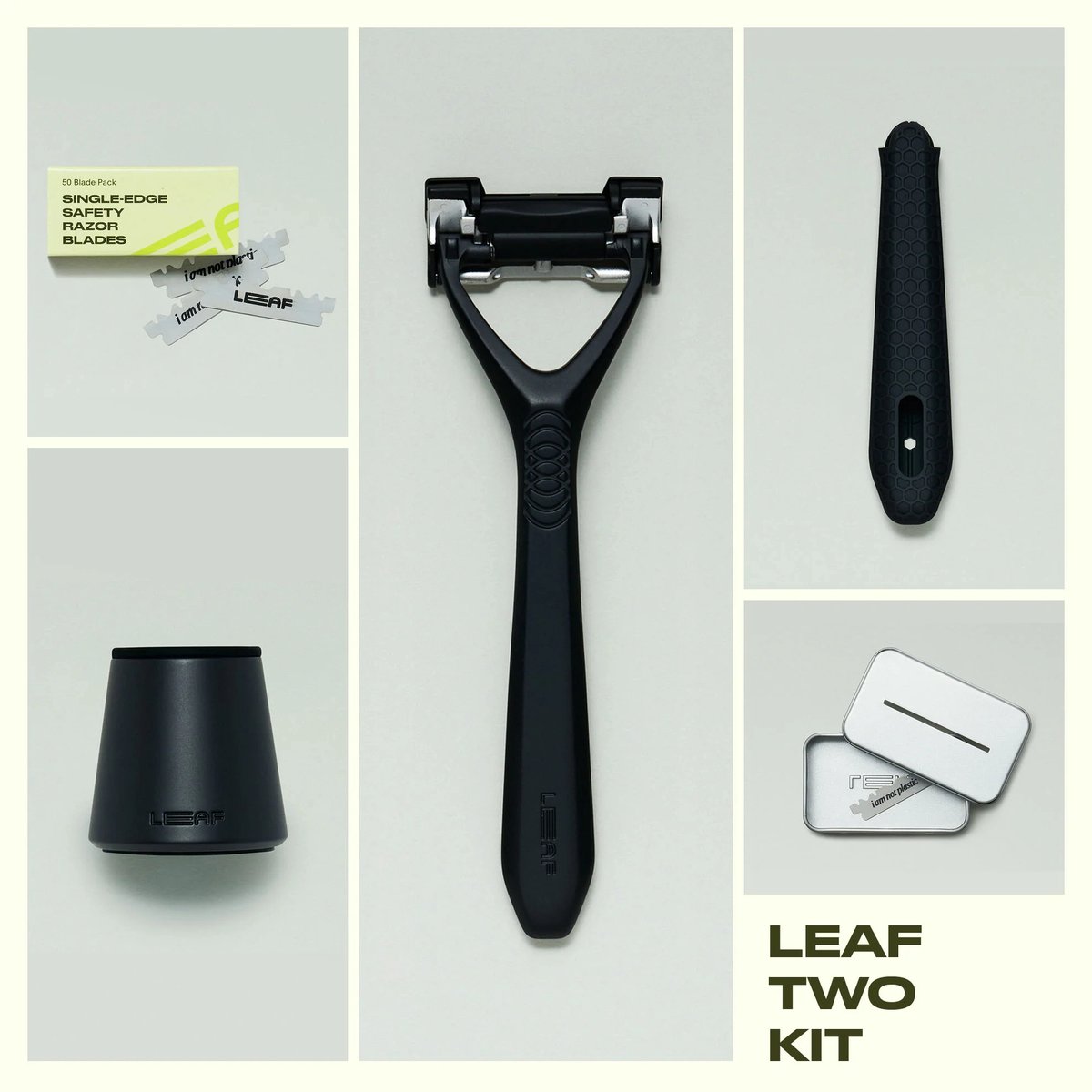 Leaf Shave - Leaf Two Safety Razor Kit Black - Incl 50 Mesjes