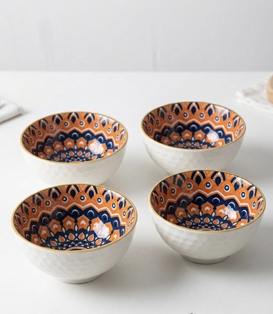 4 delig kommen set - anatolian model - orange edition
