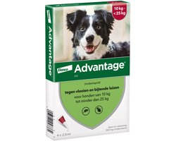 2x Advantage Anti Vlooiendruppels 250 Hond 10 - 25 kg 4 pipetten