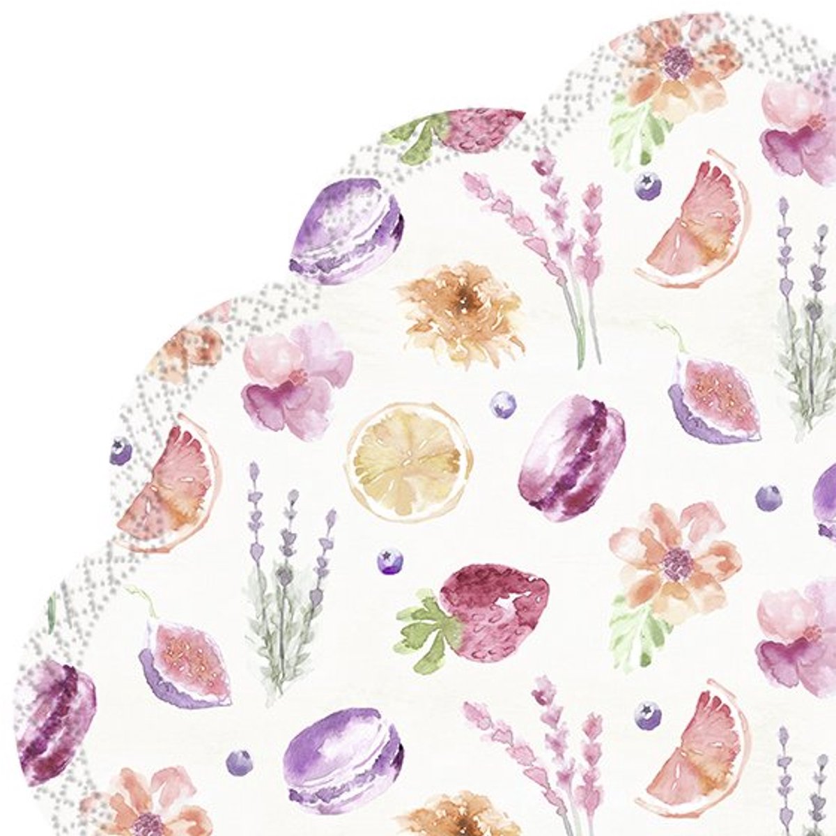 24 Ronde Servetten - 24 placemat servetten - macarons lete