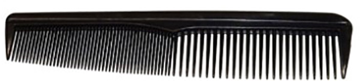 Rojafit - Budget Huishoud kam - Flexibel - Grof en Fijne Kant - Lengte 18,5 cm.- Hoogte 4 cm.- Zwart