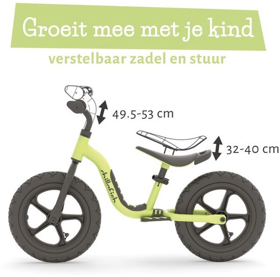 Loopfiets Handvat Chillafish Loopfiets 2 jaar - Lichtgewicht met verstelbaar zadel en ...