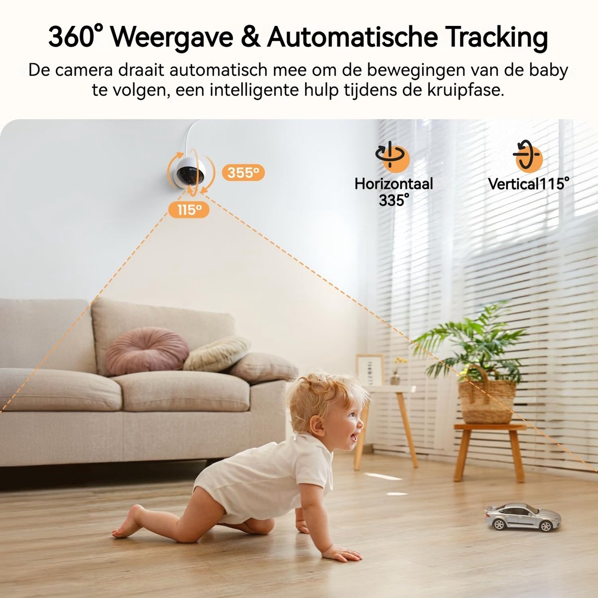 BOIFUN Babyfoon met camera - Baby Monitor - Babyfoon met Camera en App - AI-detectie (Slapen op de Buik en Gezichtsgebied) - Nachtlampje - 5.5 Inch Scherm - Video & Audio – foto 5