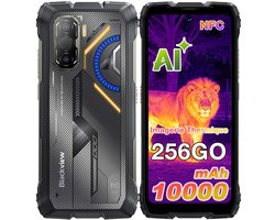Smartphone Blackview ROCK 3 - 24GB RAM - 256GB ROM - 4G - Android 16 - 6.78inch 120Hz - 10000mAh - 108MP camera - BT5.2 - IP69K - NFC - OTG - GPS - Zwart