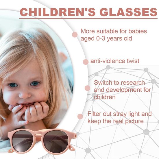 Babyzonnebril voor kinderen - gepolariseerd, UV400 bescherming, verstelbaar en zacht siliconen frame van Merkloos — afbeelding 2