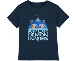 KPop Demon Hunters Derpy Tiger Unisex T-shirt - marineblauw - 140