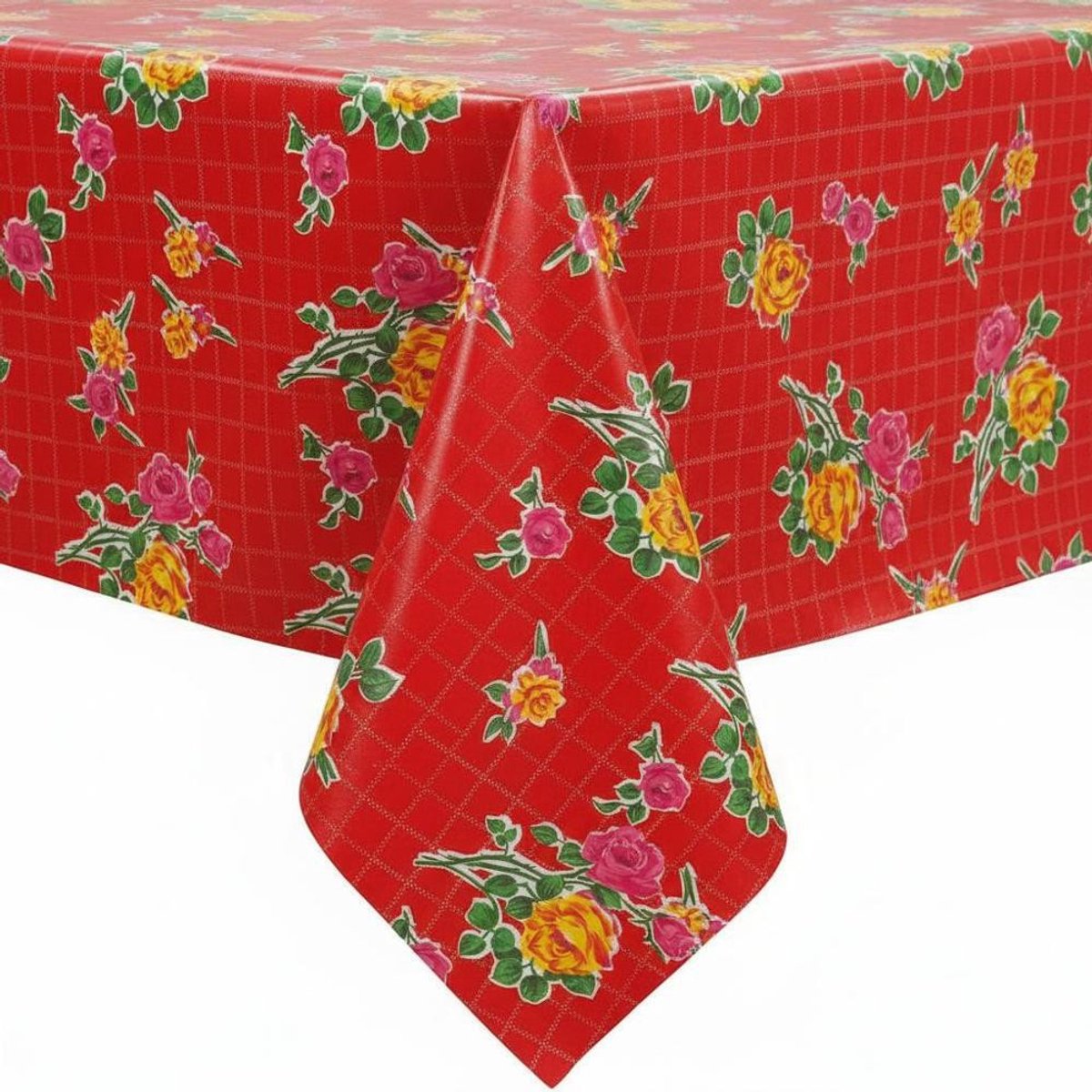Protecttable - Mexicaans tafelzeil Rosedal rood 120x250cm - Tafelkleed Afwasbaar - Kunststof