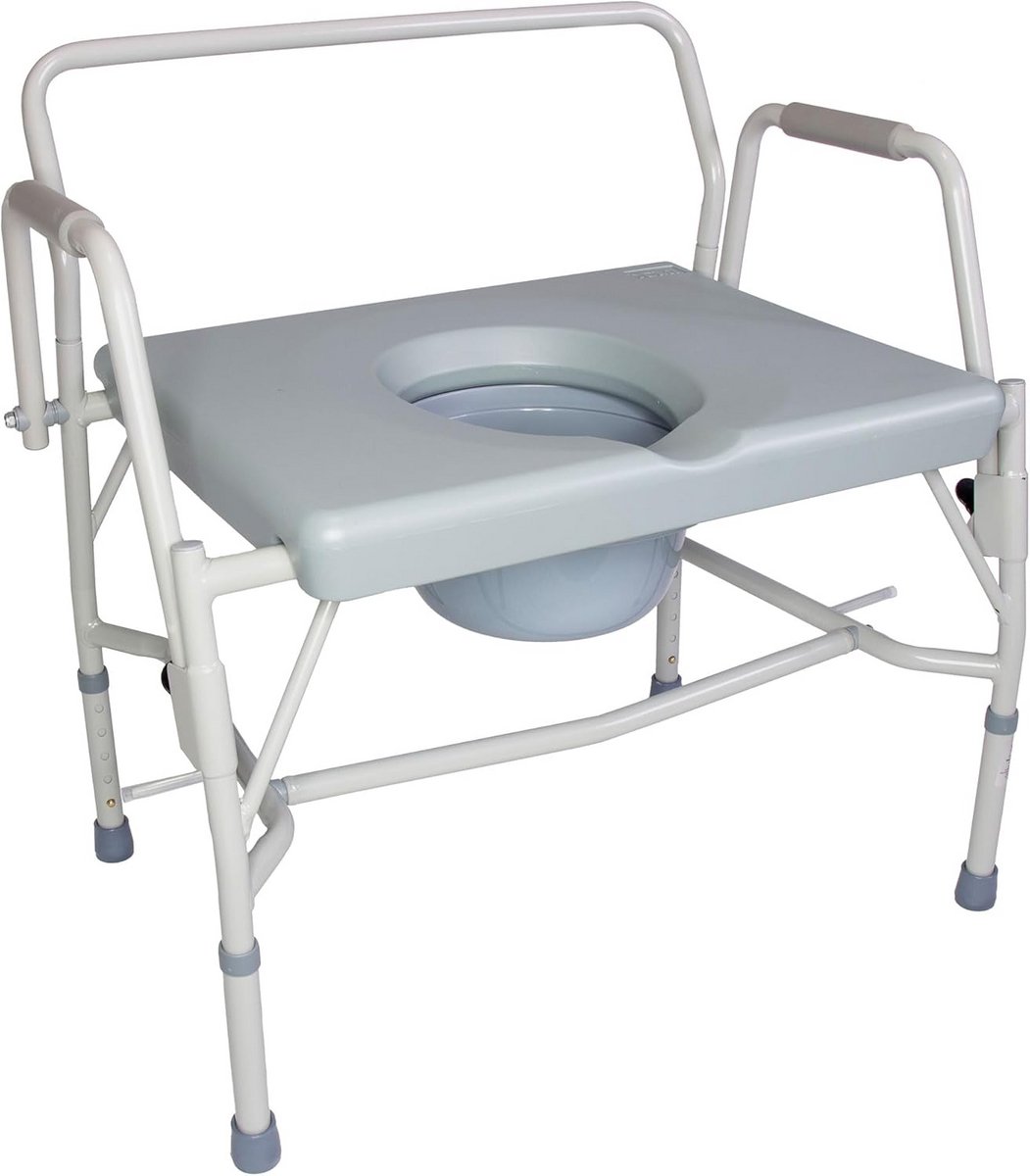 Draagbare Toiletcommode met Extra Brede Stoel en 500 lbs Gewichtscapaciteit