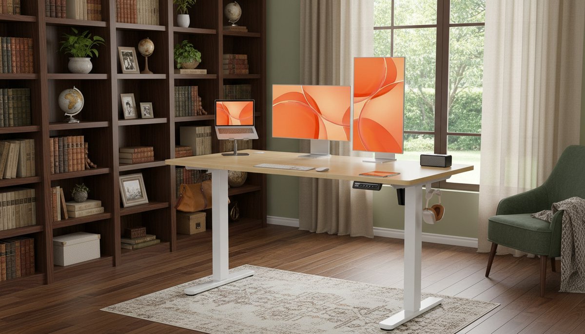 Elektrisch Zit-Sta Bureau 140x70 cm – Casa Velluto Elevare ProDesk XL | In Hoogte Verstelbaar 72-118 cm | Ergonomisch Bureau met 4 Geheugenstanden | Stil Elektrisch Bureau met Kabelmanagement | Thuiswerk & Kantoor Bureau Licht Hout