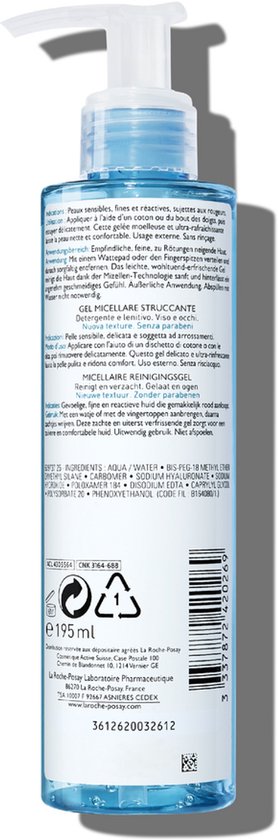 La Roche-Posay Rosaliac Micellaire Reinigingsgel 195ml- Kalmeert en zuivert