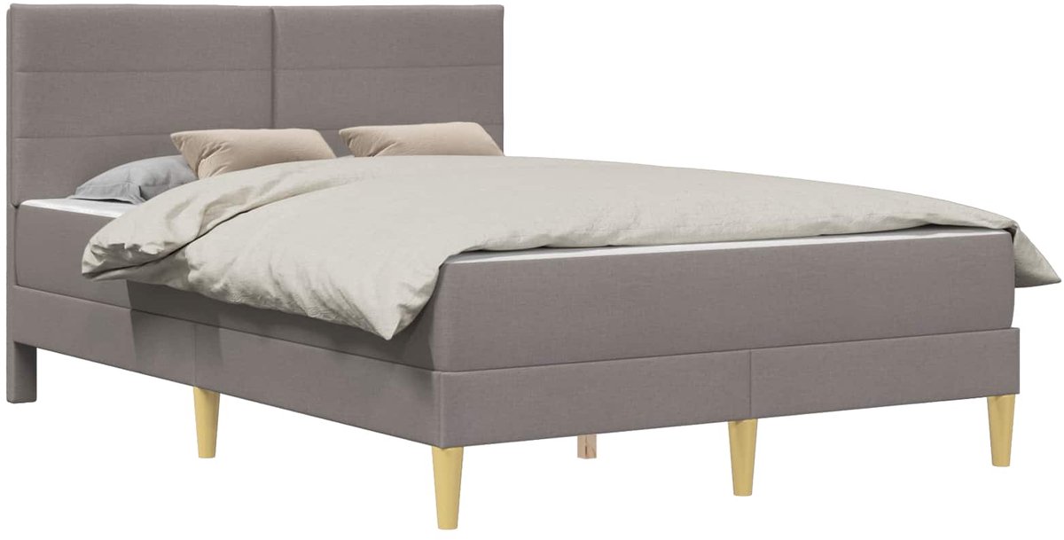 vidaXL - Bedframe - 140 - x - 200 - cm - Taupe
