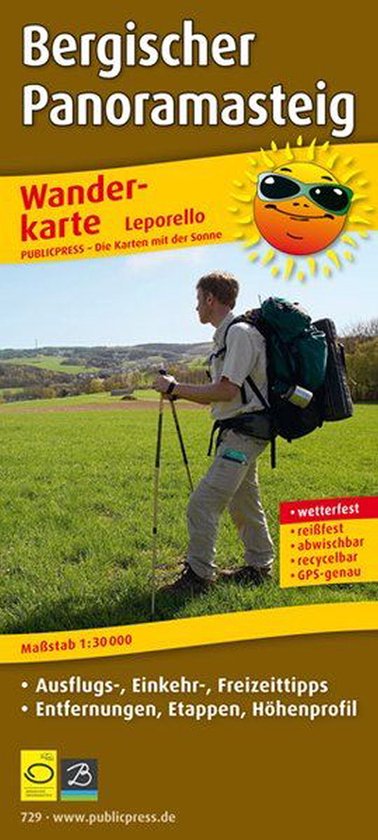 Bergischer Panoramasteig Wanderkarte 1 : 30 000 - cover