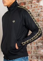 Fred Perry Contrast tape track jacket - black champagne