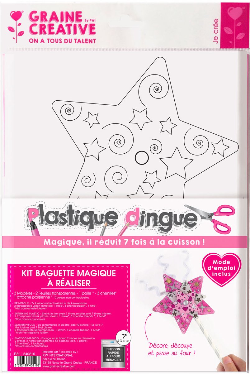 GRAINES CREATIVES - Krimpplastic Toverstaf Kleurkit