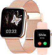 Bizoule Smartwatch Beso - Smartwatch Dames & Heren - Rosé-Goud - 40mm - Horloge met Belfunctie - AMOLED Full HD - Bloeddrukmeter - Stappenteller - Android en iOS