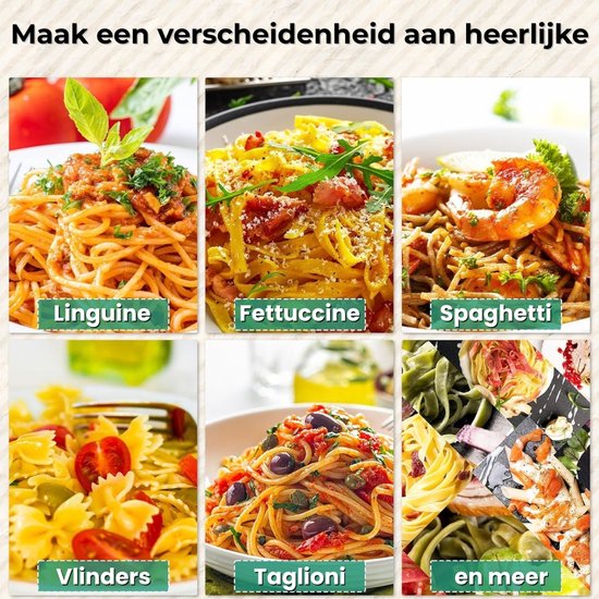 Pastamachine Set Handmatige Pastamaker Van RVS - Pasta Maker Met Houten Handvat Voor Verse Pasta & Ravioli - Pastamachine Incl. Pasta Tools - Keukengerei Cadeau Voor Housewarming Of Kookliefhebbers van Merkloos — afbeelding 2
