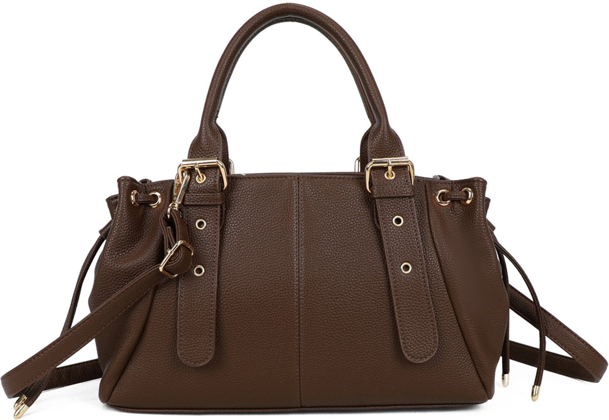 Gallantry® Dames Handtas – Schoudertas – Ruime Tas met Binnenvakken – Coffee