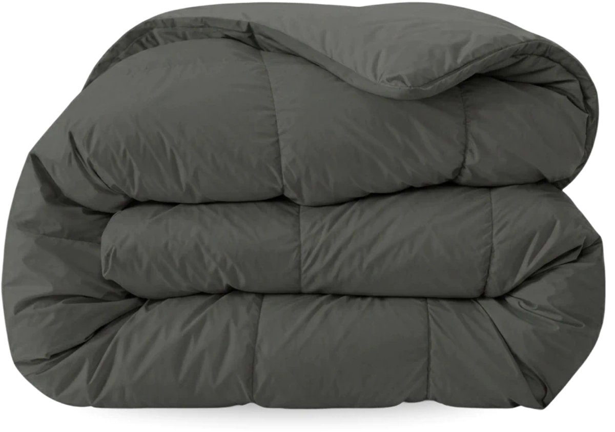 Zelesta Comfort Uni Dekbed zonder overtrek - Wasbaar Hoesloos dekbed - Met vaste overtrek - 2 in 1 - Antraciet - 160x220cm