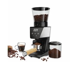 Elektrische Koffiemolen - Conische Braamolen - 30 Maalinstellingen - LCD Scherm - 300W - 300g Bonenreservoir - Espresso - Filterkoffie - Franse Pers - Automatisch Uitschakelen - RVS Maalstenen