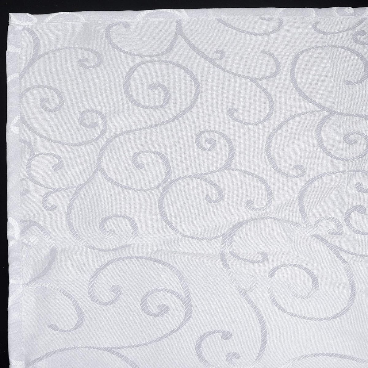 Rond Damast Tafelkleed met Elegant Swirl Patroon voor Diner en Feesten