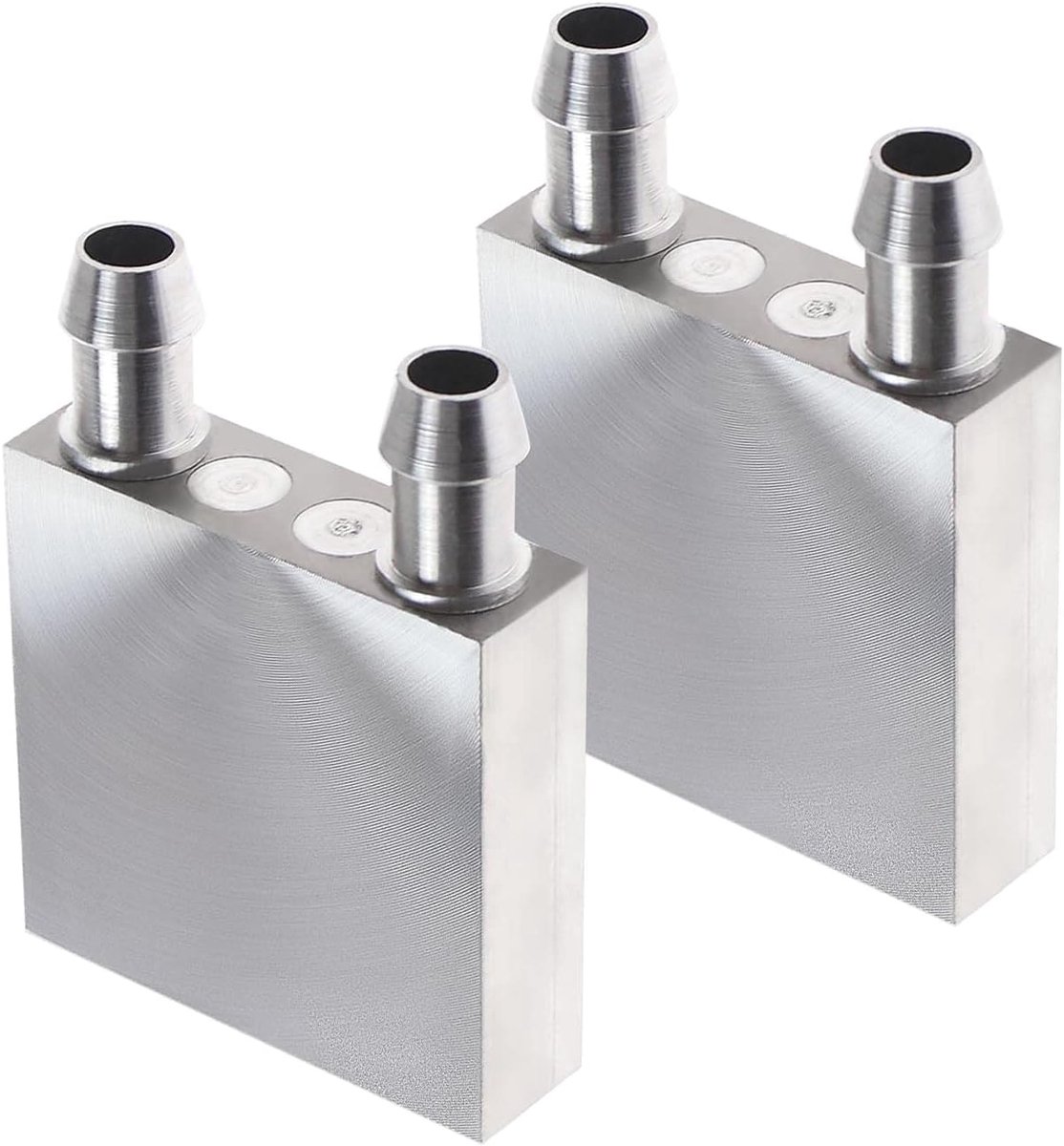 2x Universeel Aluminium Waterblok 40x40x12mm voor CPU/GPU Koeling met 9mm Nozzle