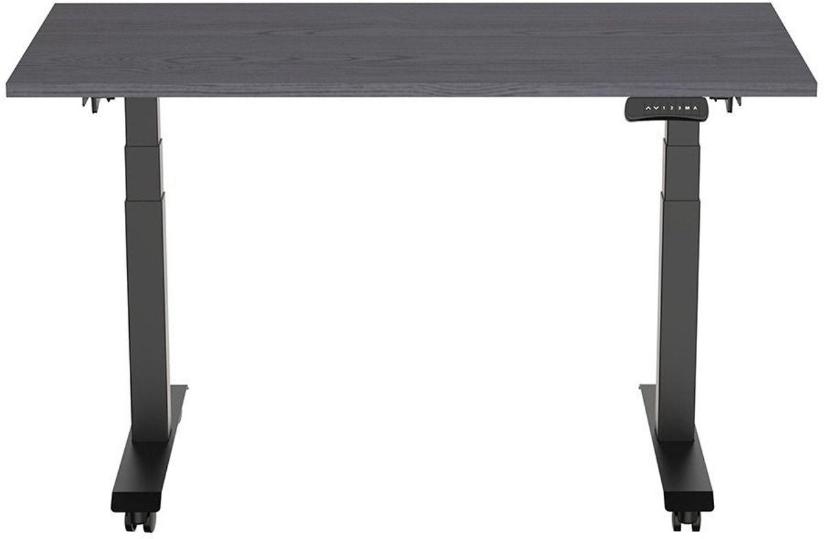 Euroseats Elektrisch Bureau - verstelbaar, opklapbaar en verrijdbaar - 180x80 cm - Zwart frame - Shadow eik