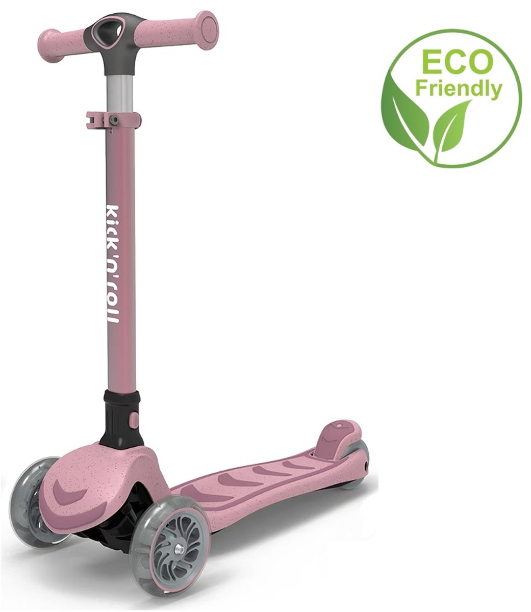 Kick'n'Roll S6 - ECO - Kinderstep - Roze - Voetrem - Stuurhoogte verstelbaar