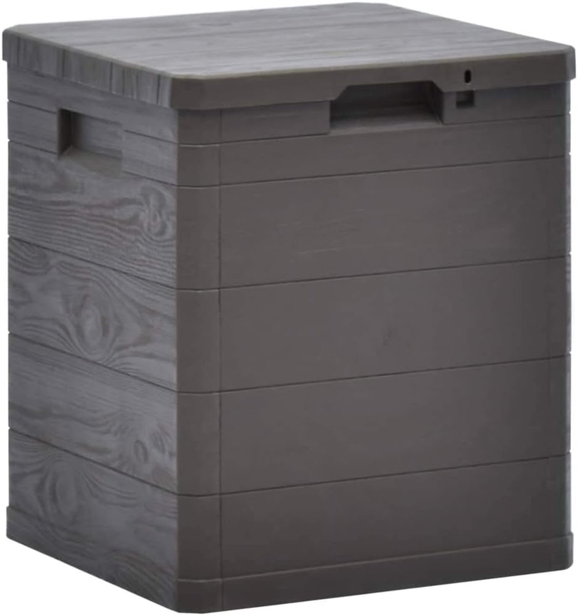 Afsluitbare Kunststof Tuinopbergbox met Houtlook 90 Liter